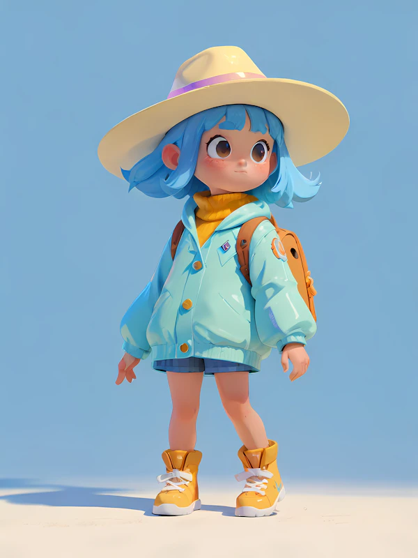 Whimsical Cartoon Girl
