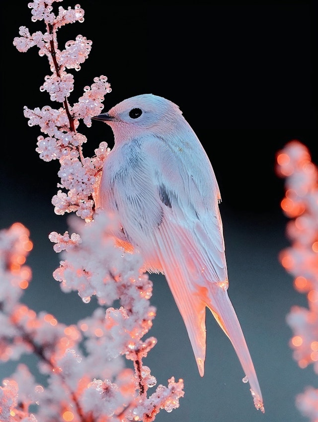 Serene Bird Among Blossoms