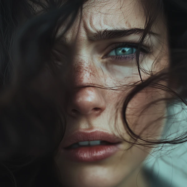 Freckled Woman Portrait