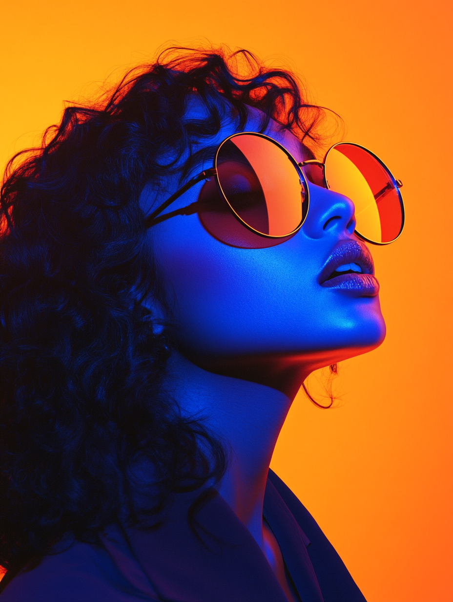 Glowing Blue Portrait Photo on Lummi