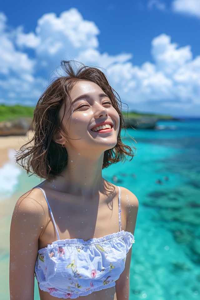 Joyful Woman at The Beach