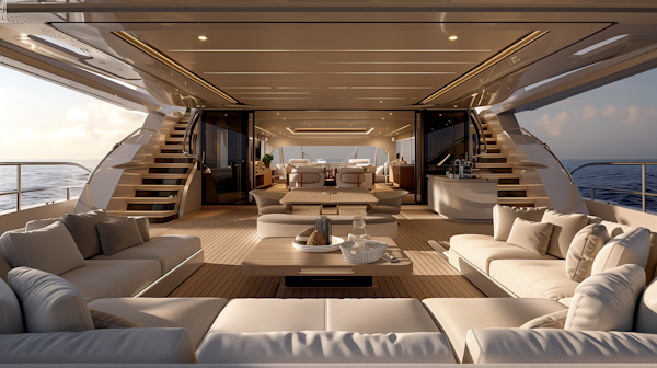 Luxurious Yacht Interior with Ocean View