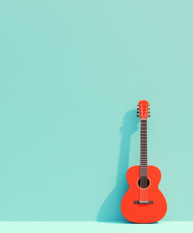 Vibrant Orange Classical Guitar