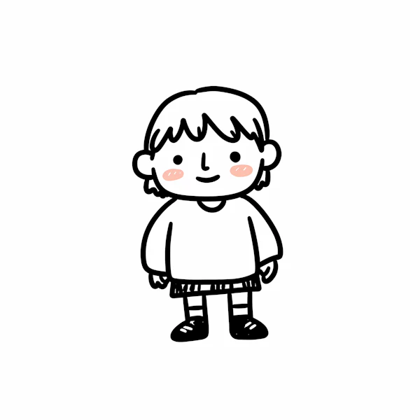 Cheerful Child Drawing