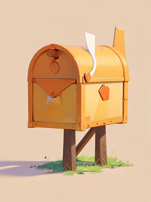 Whimsical Orange Mailbox