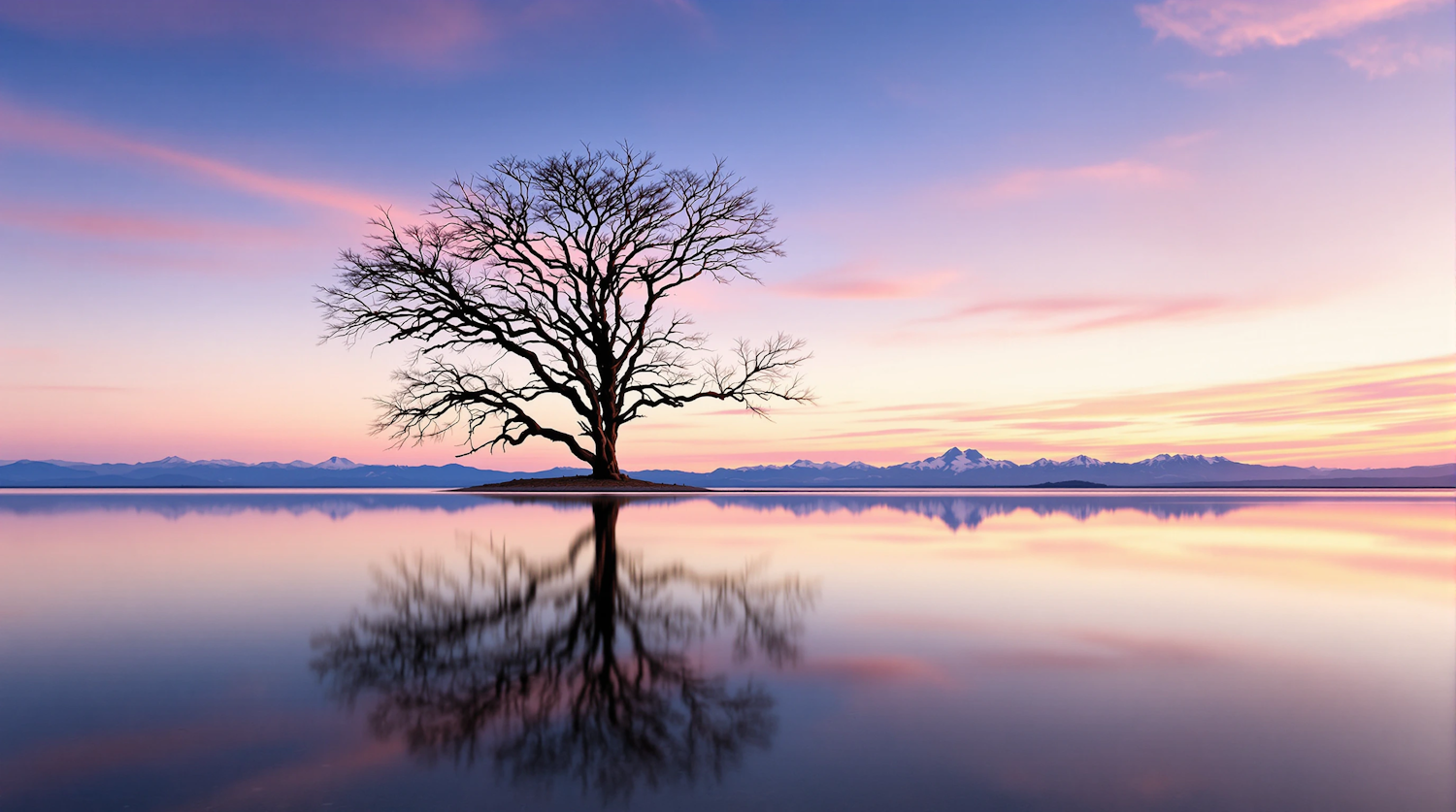 Solitary Tree at Sunset