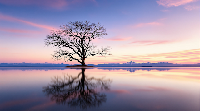 Solitary Tree at Sunset