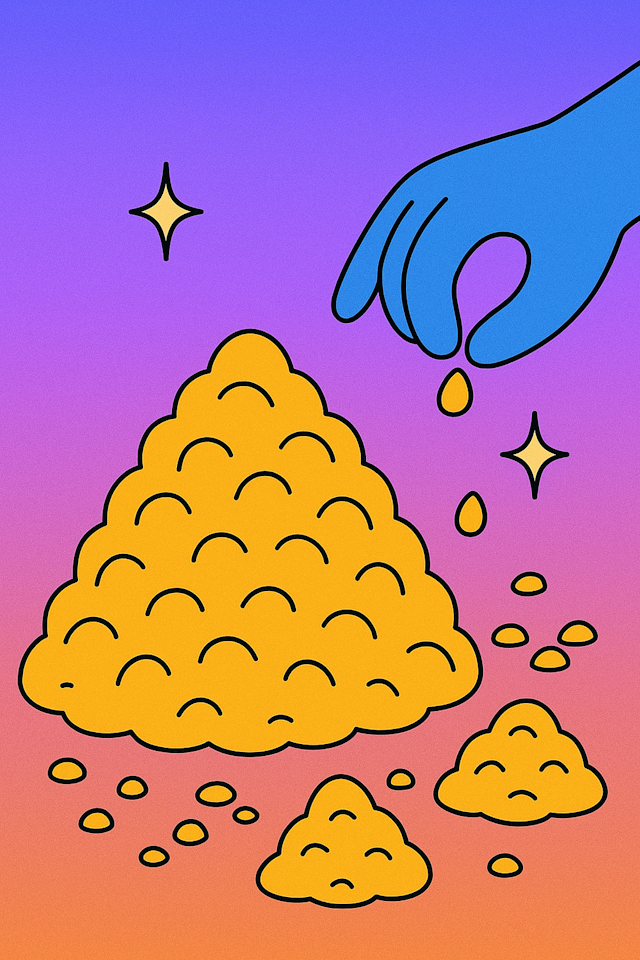 Blue Hand with Gold