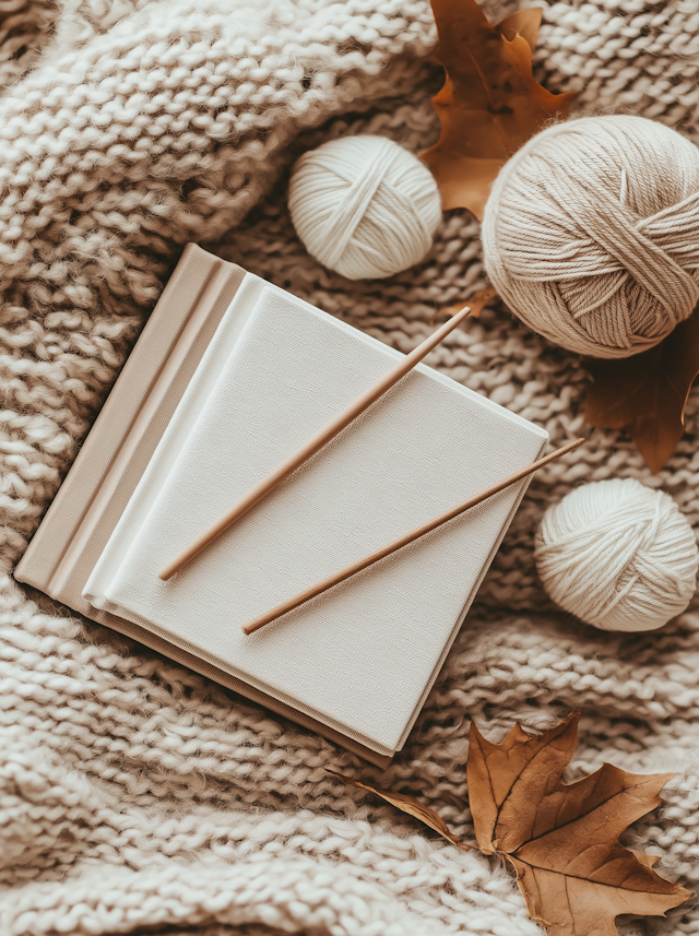 Cozy Autumn Knitting Scene