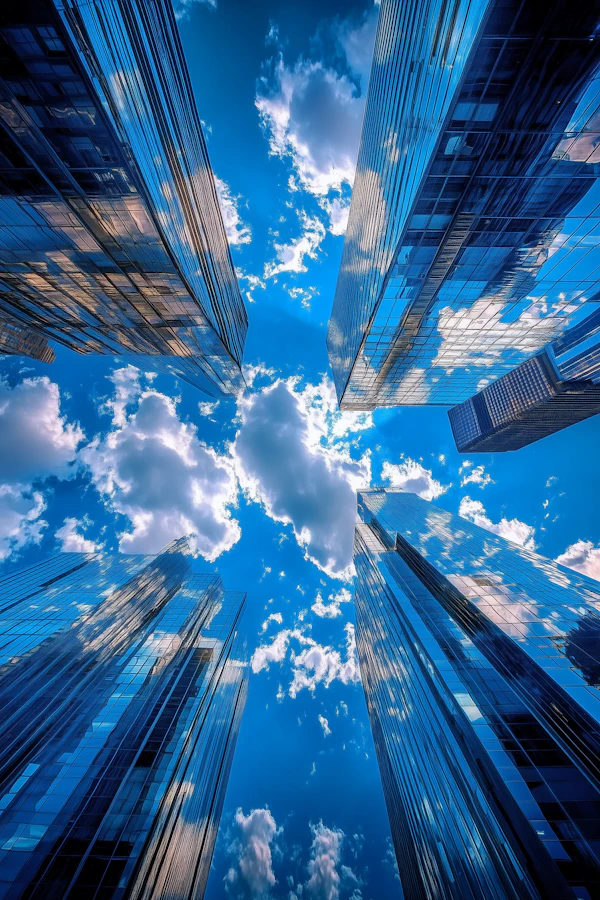 Modern Skyscrapers with Reflections