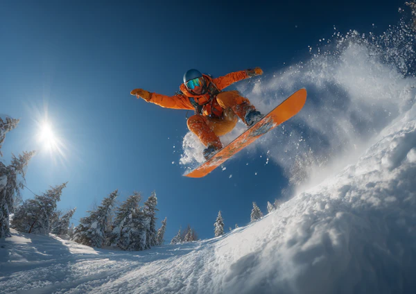 Snowboarder Mid-Jump