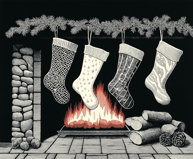 Cozy Festive Fireplace Scene