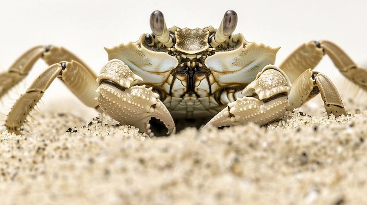 Close-up of a Small Crab on Sand