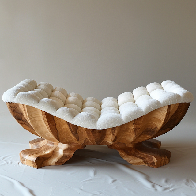 Serene Wooden Bowl with Cushions