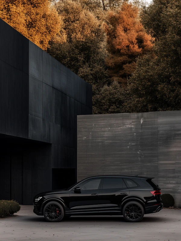 Sleek Black SUV Scene