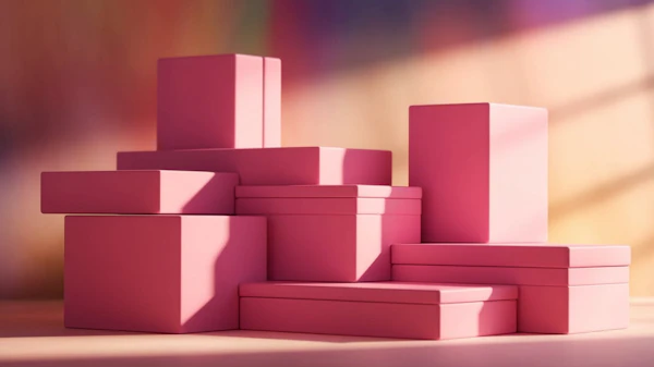 Artistic Pink Boxes