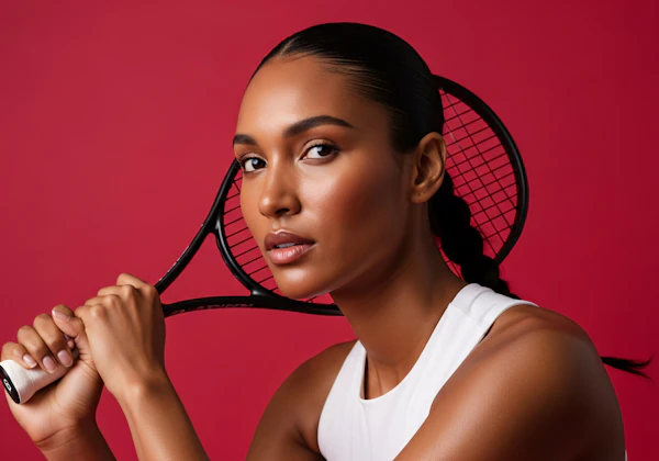 Focused Tennis Player