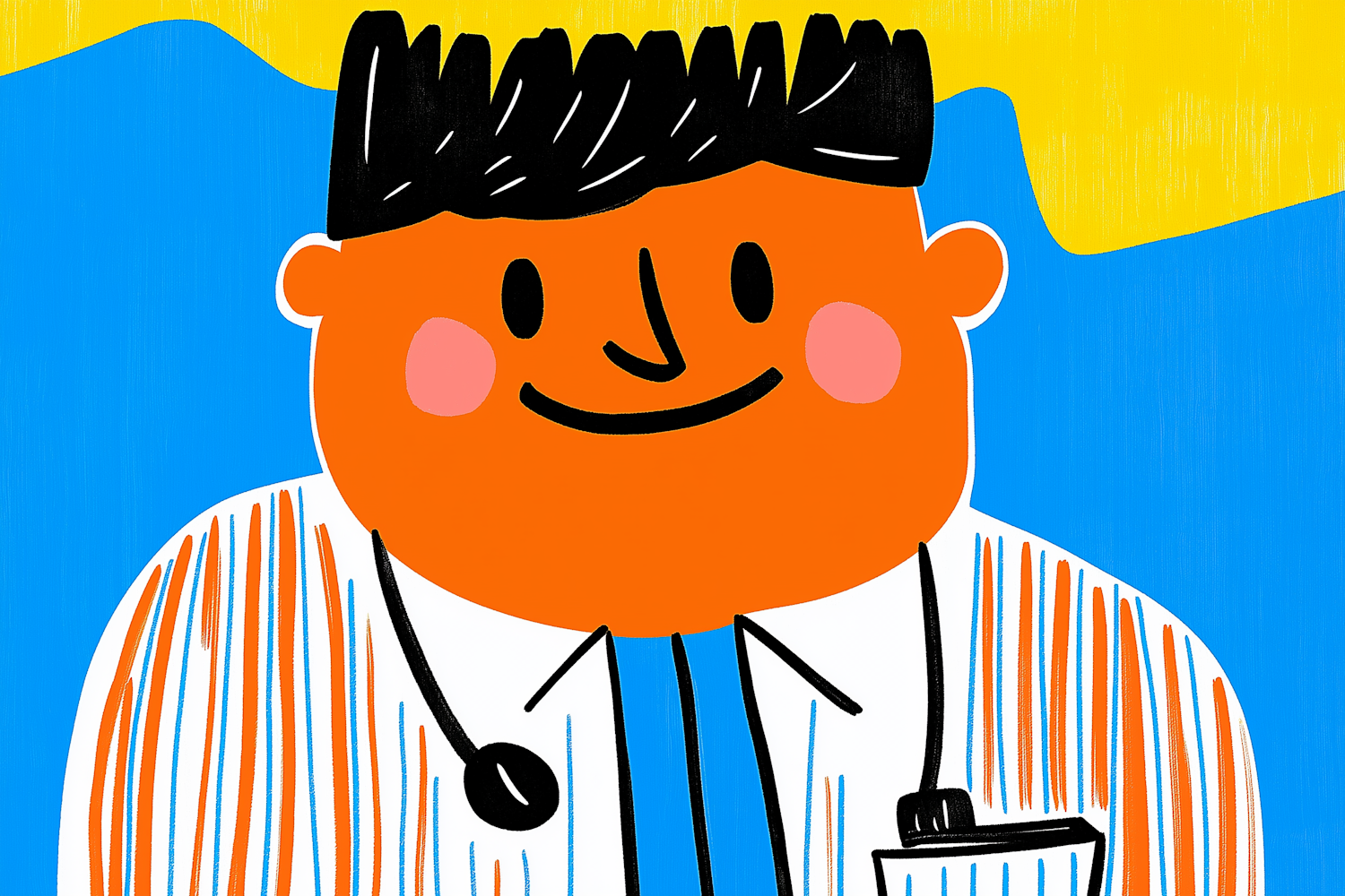 Cheerful Cartoon Doctor Illustration