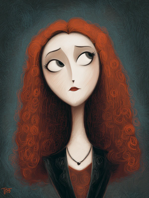 Stylized Redhead Portrait