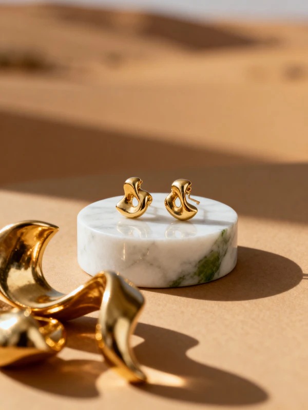 Gold Earrings Display