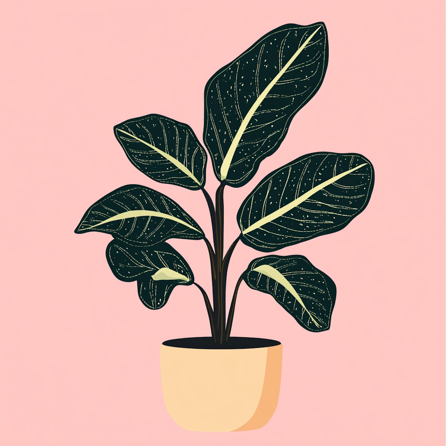 Stylized Potted Plant Illustration