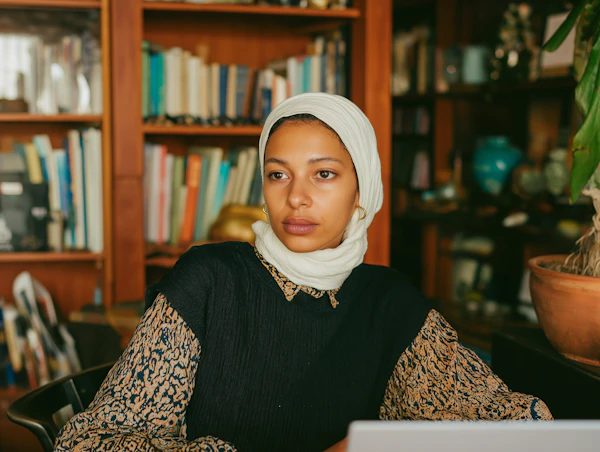 Woman Studying Indoors