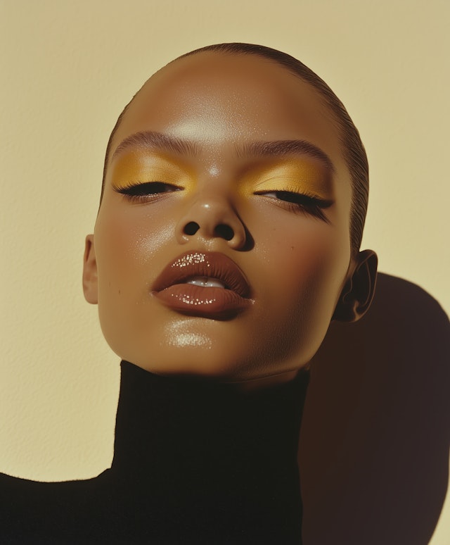 Close-up Portrait with Yellow Eyeshadow