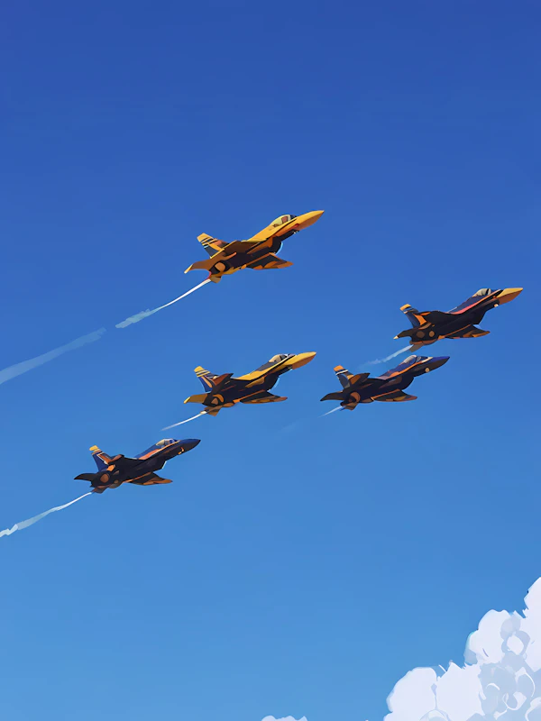 Aerobatic Jets Formation