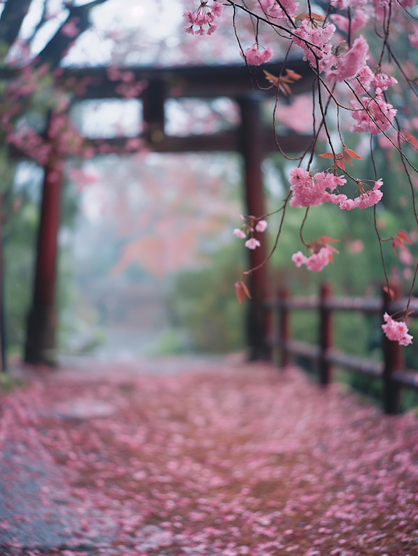 Serene Cherry Blossom Archway