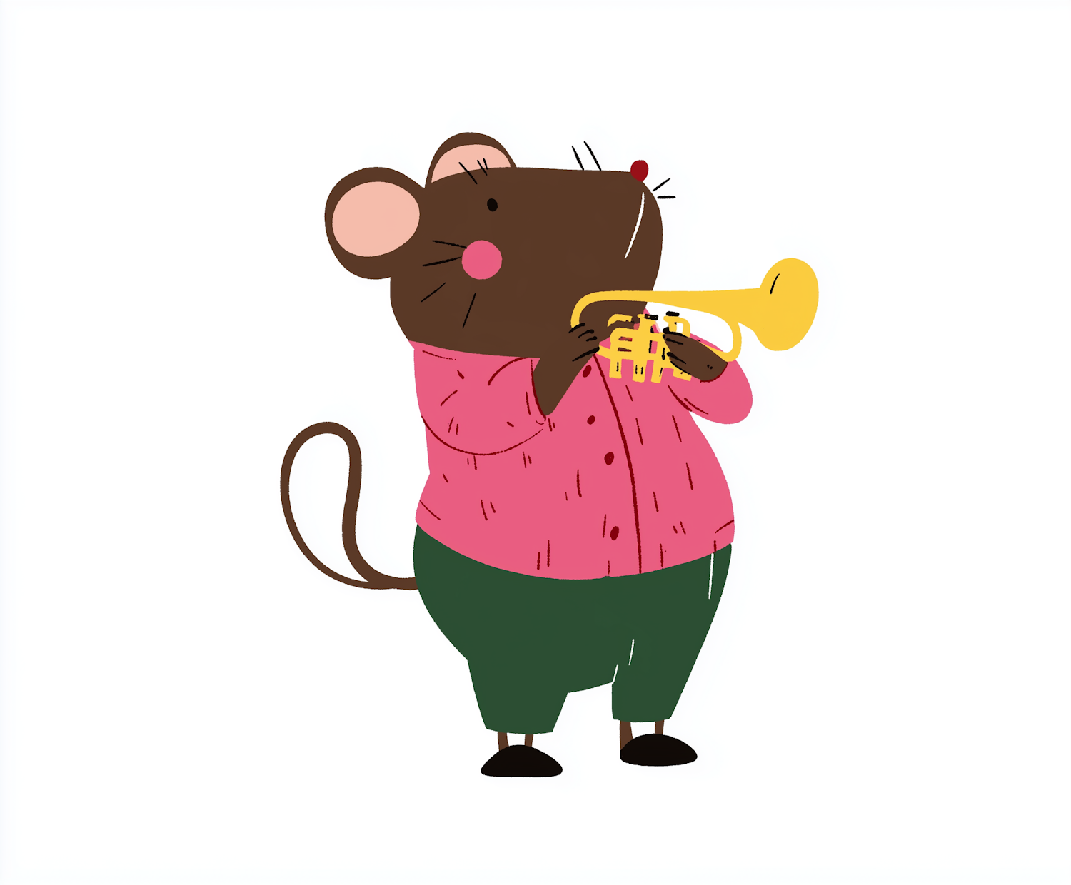 Anthropomorphic Mouse Playing Trumpet