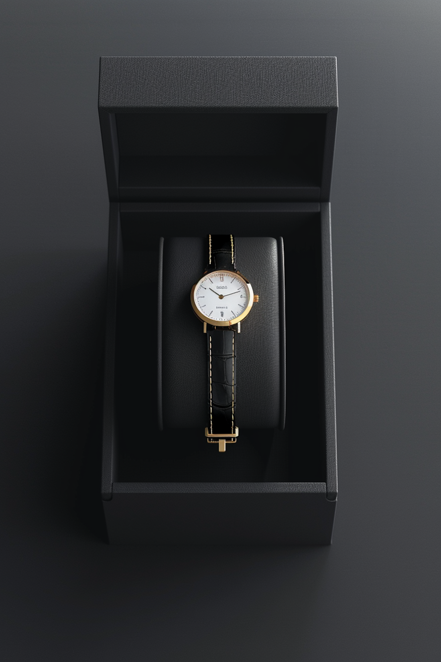 Elegant Golden Wristwatch in Presentation Box