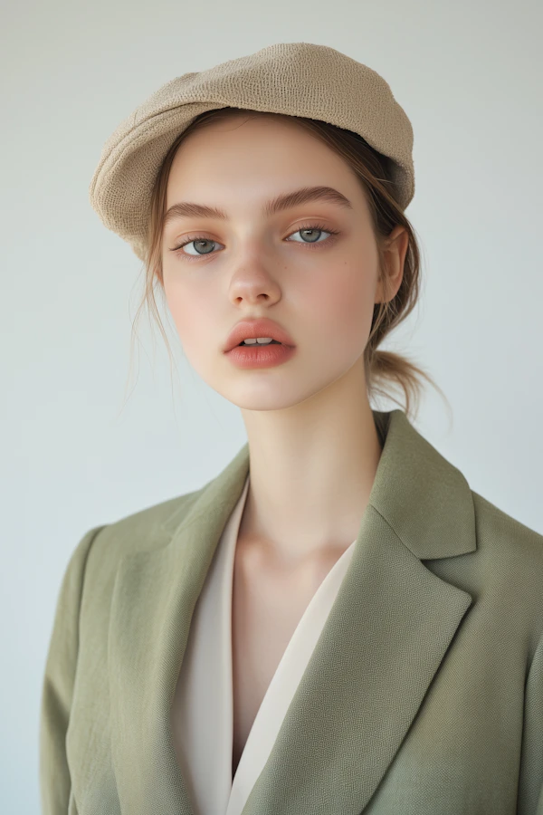 Serene Woman in Beret