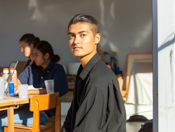 Composed Young Man in a Class