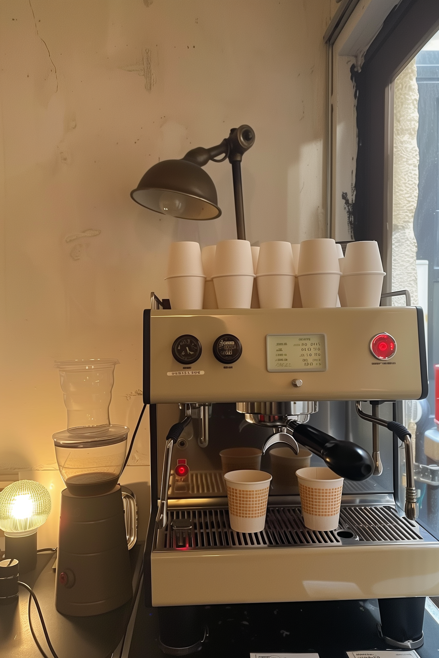 Modern Coffee Machine Setup in Cozy Interior