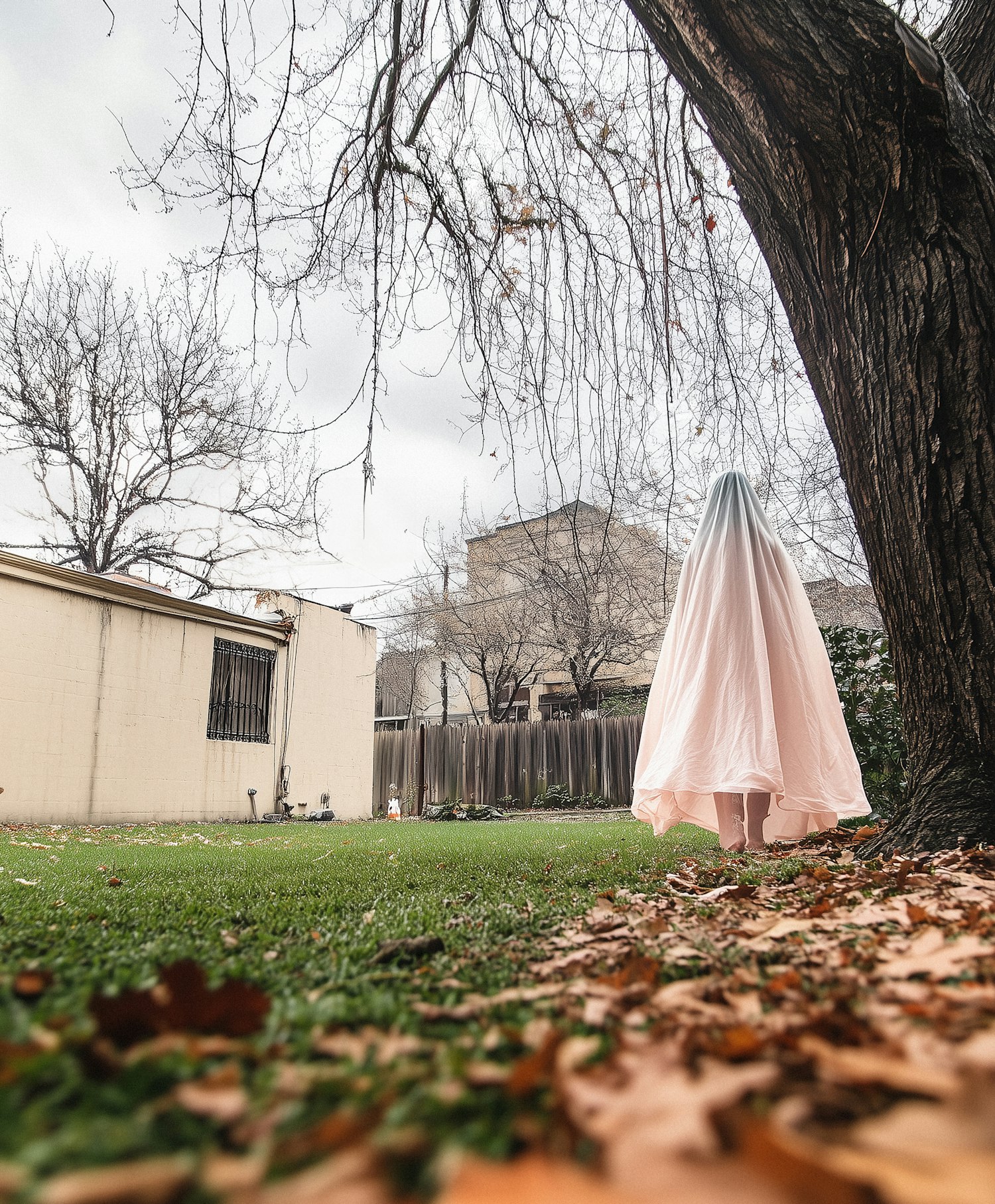 Mystery Figure in Pink Fabric