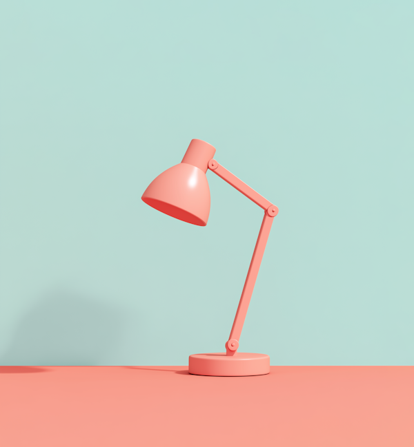 Minimalist Coral Pink Desk Lamp