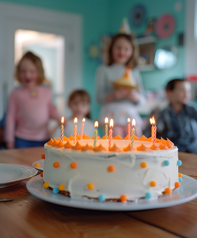 Joyful Birthday Celebration with Cake