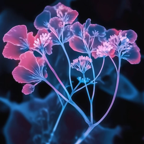 Neon Glowing Flowers