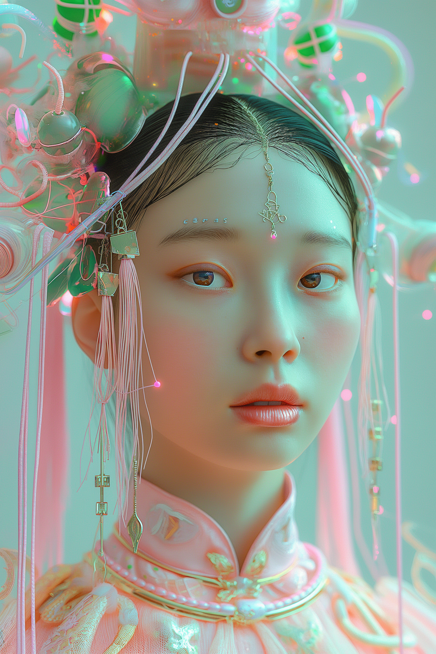 Futuristic Techno-Organic Female Portrait