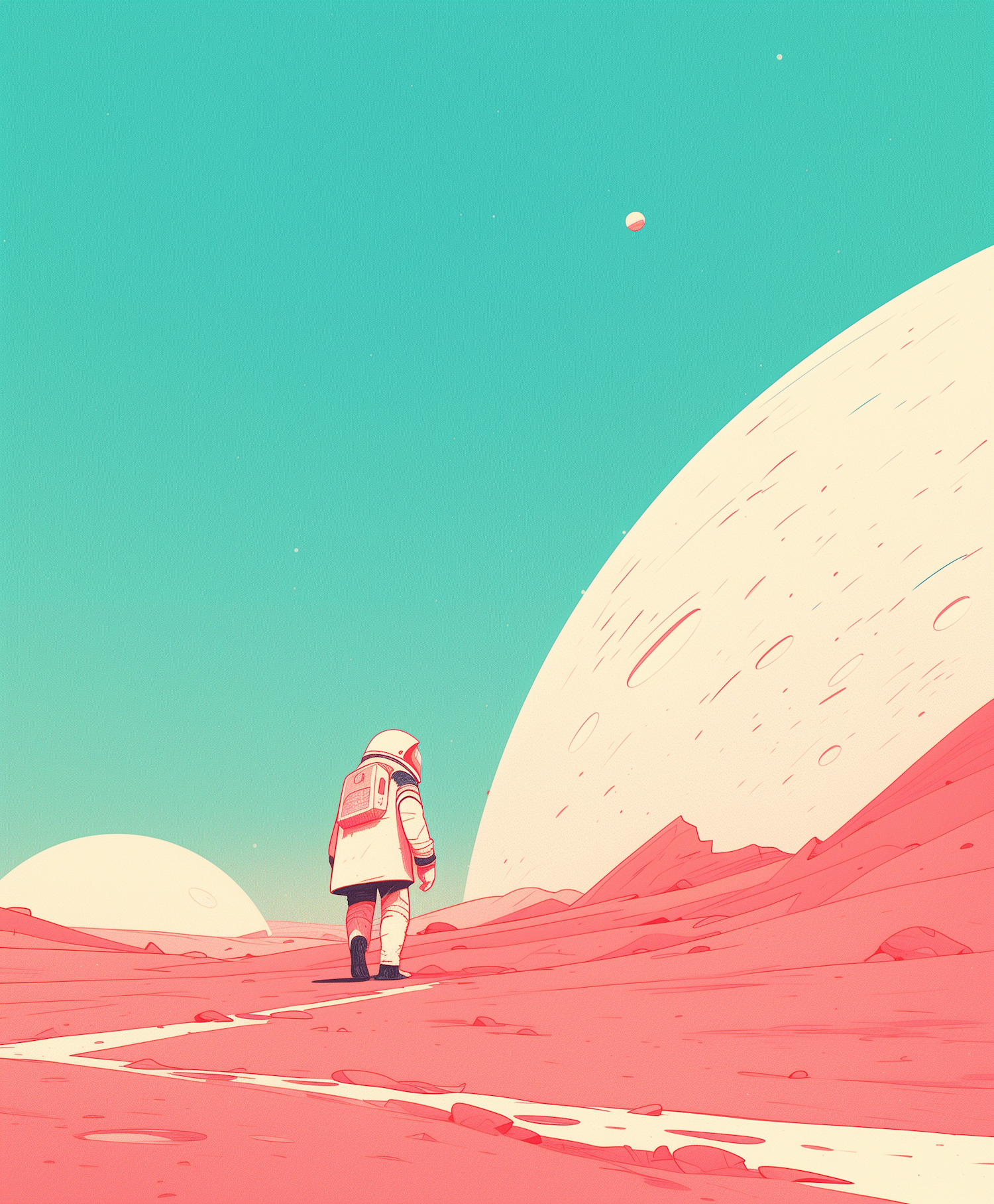 Astronaut on Alien Landscape