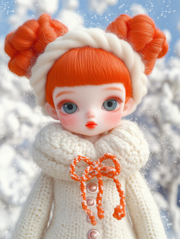 Doll in Winter Scene