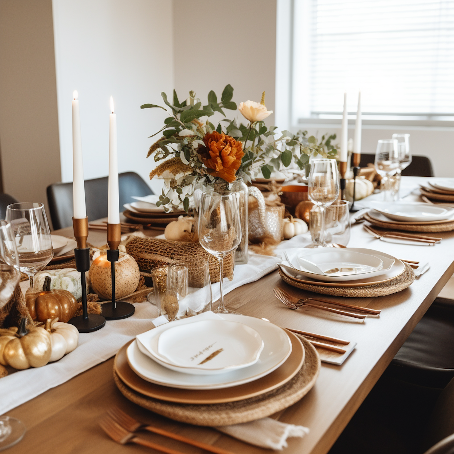 Elegant Autumnal Feast Table Setting