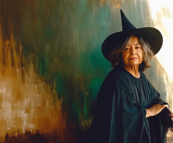 Older Woman in Witch Costume