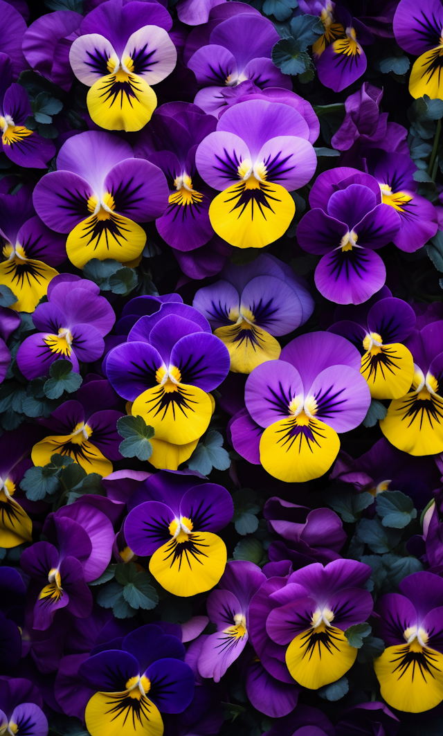 Vibrant Pansy Faces Garden