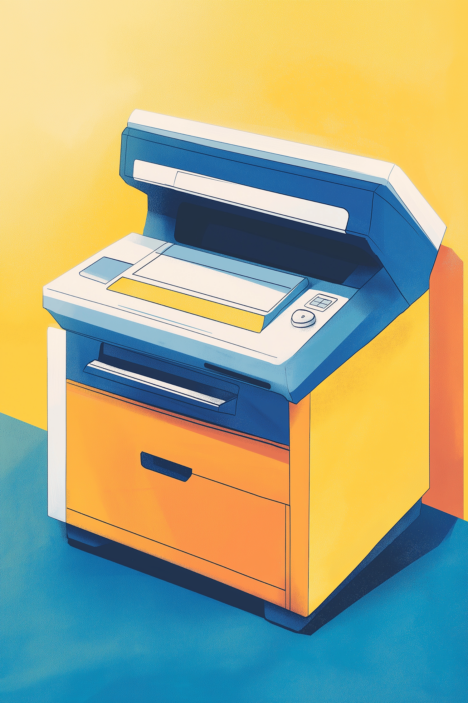 Stylized Photocopier Illustration