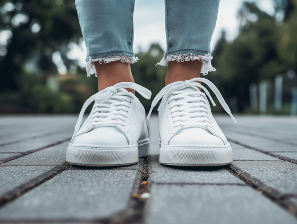 Pristine White Sneakers and Blue Jeans