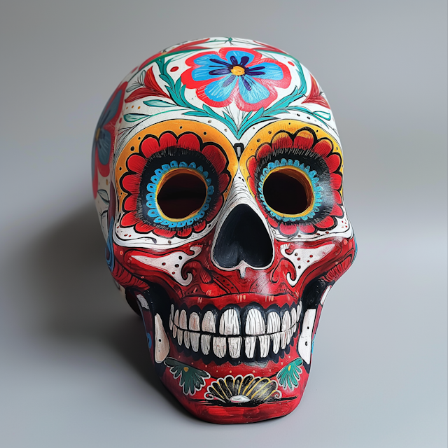 Dia de los Muertos Decorated Skull