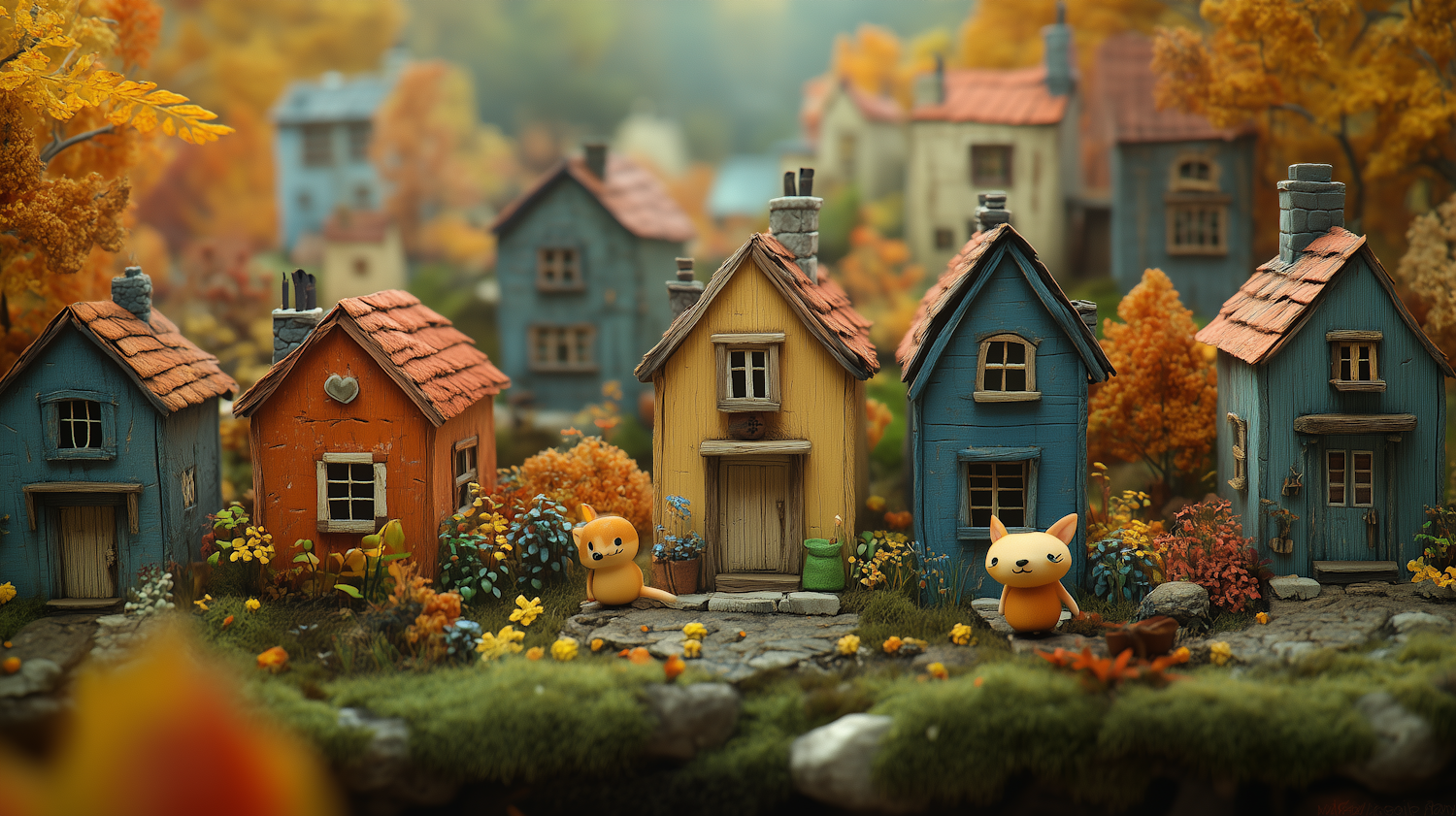 Whimsical Village Scene