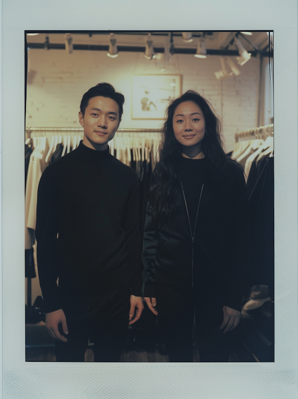 Friendly Couple in a Boutique Clothing Store