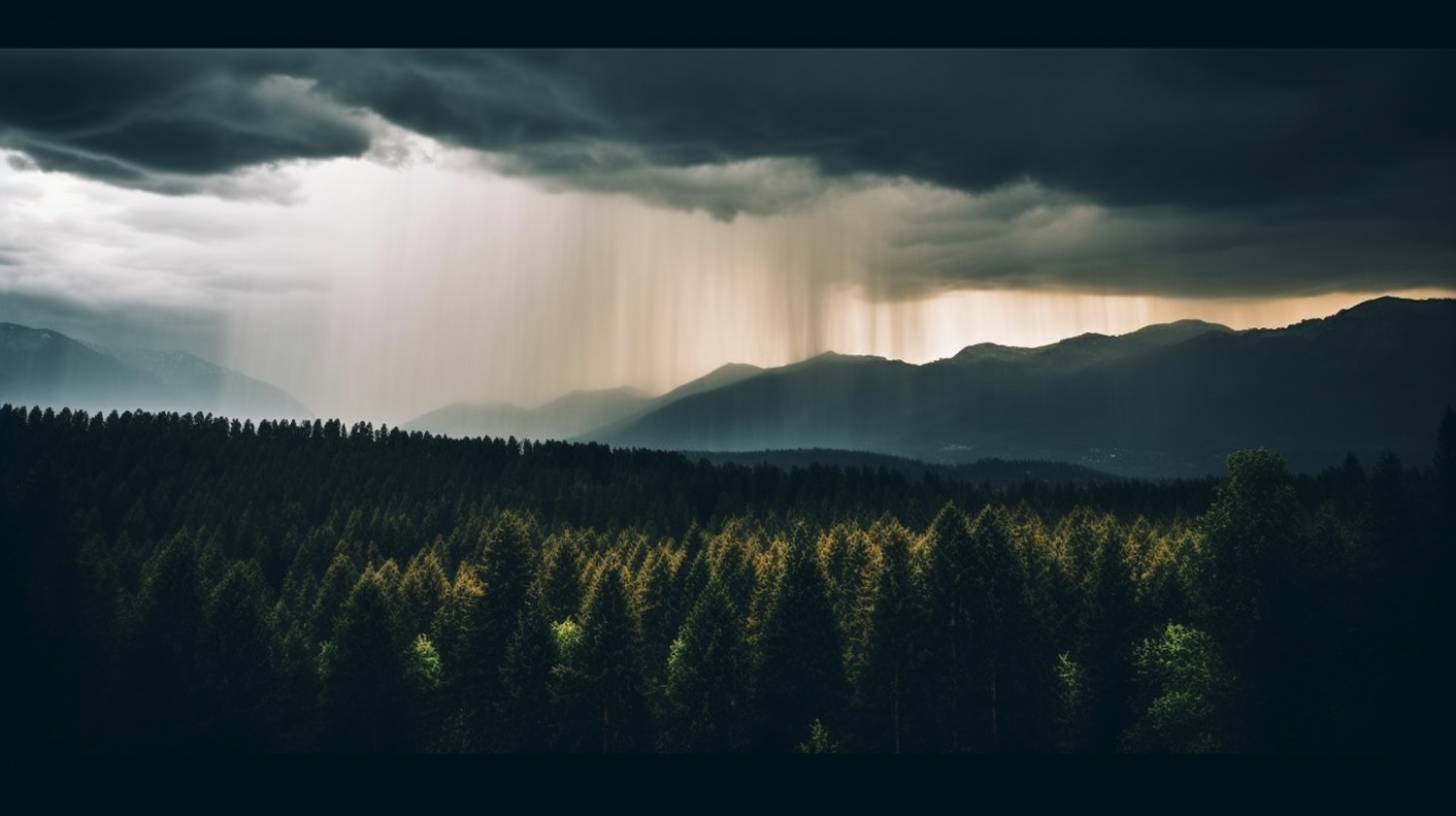 Impending Tempest Over Coniferous Tapestry